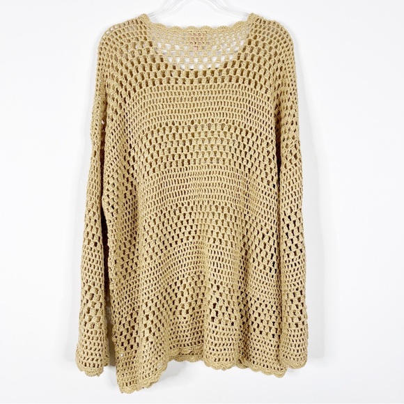 New Show Me Your Mumu Paula Pullover in Latte Crochet - Picture 6 of 7